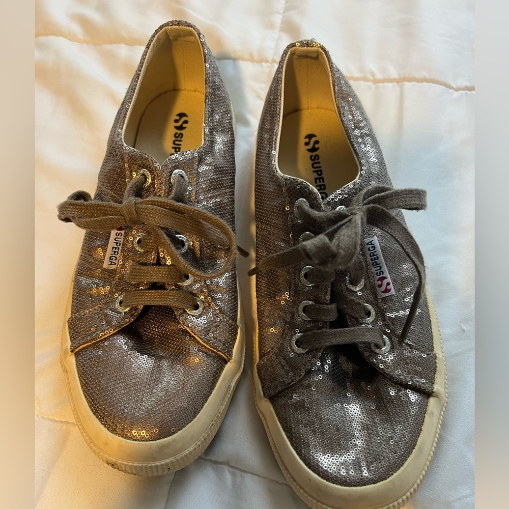 Superga Pewter Sequin Sneaker